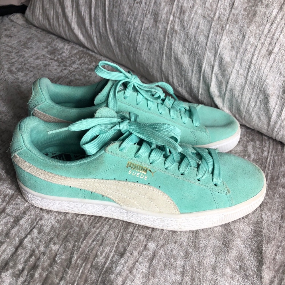 Puma mint green suede sneaker tennis shoe size 9 - Picture 15 of 15